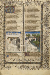 Escipión Acostado Soñando; Guillaume de Lorris Acostado Soñando